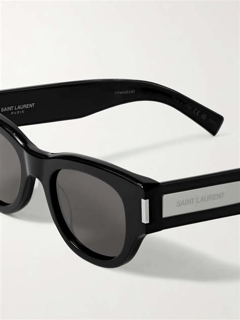 saint laurent round frame acetate sunglasses